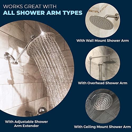 HammerHead Showers HammerHead Showers ALL METAL 8 Inch Rainfall Shower Head CHROME - Shower Head Rainfall - 2.5 GPM High Flow Shower Head Optimized for Pressure Large Round Rain Shower Heads