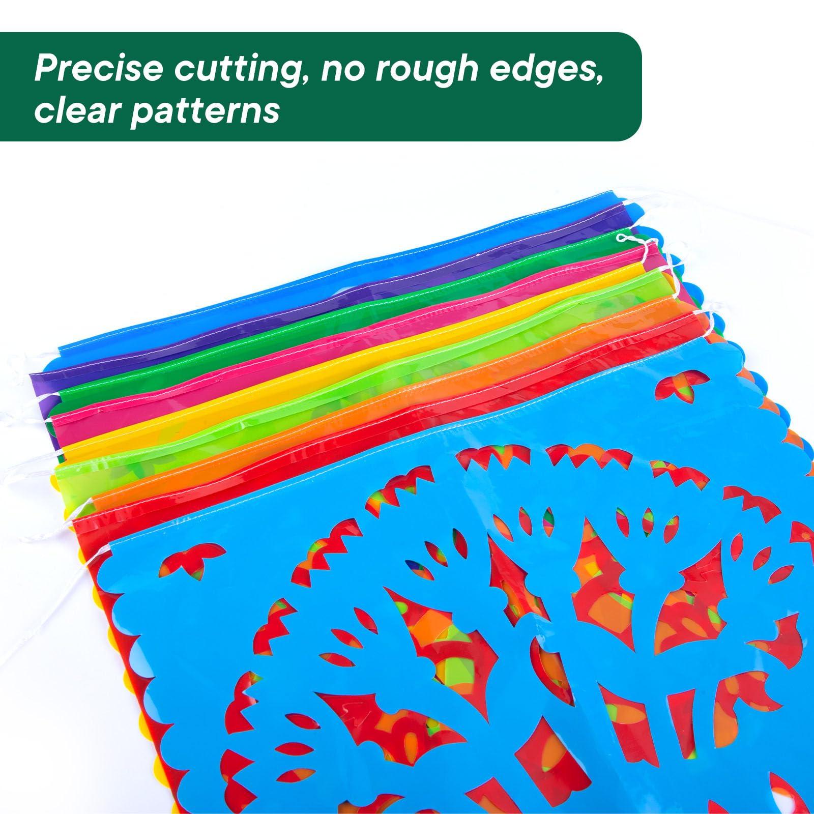 DomeStar DomeStar 2 Packs Mexican Party Decoration, 36 Feet Plastic Papel Picado Fiesta Banner Cinco de Mayo Garland for Mexican Birthday Party Supplies