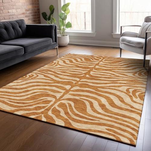 Addison Rugs Addison Rugs Chantille ACN1042 Orange 2'6" x 3'10" Indoor Outdoor Area Rug, Easy Clean, Machine Washable, Non Shedding, Bedroom, Entry, Living Room, Dining Room, Kitchen, Patio Rug