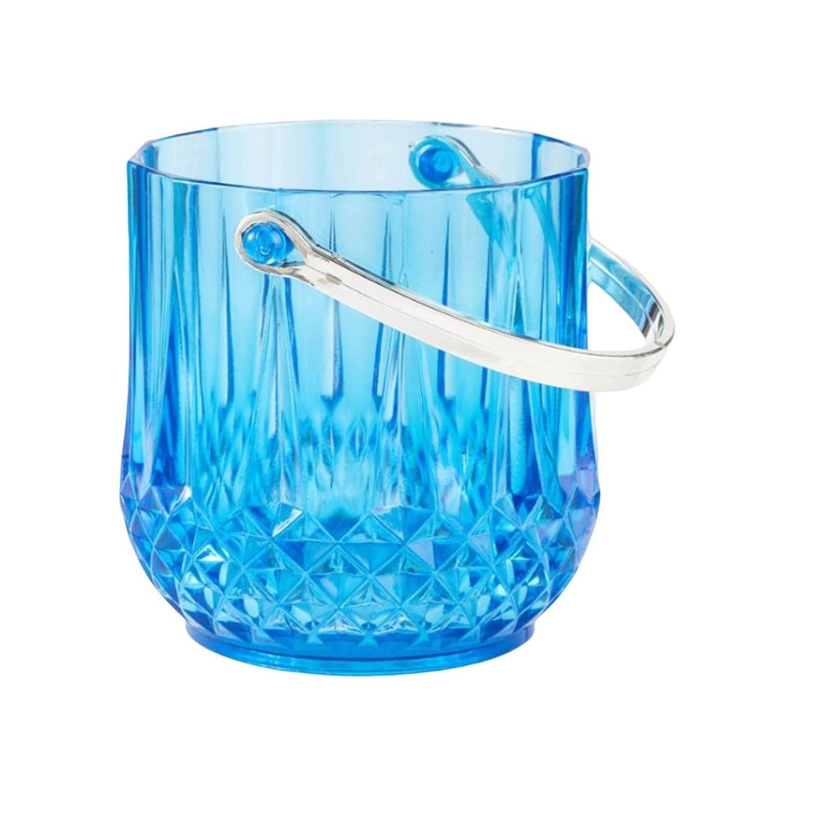 OXOAMP Ice Bucket MEGCI Plastic Ice Bucket with Handle Small Ice Bucket for Freezer Cocktail Chilling Beer Champagne Beer Cocktail Bar Party Beer Bottles (Color : Blue)