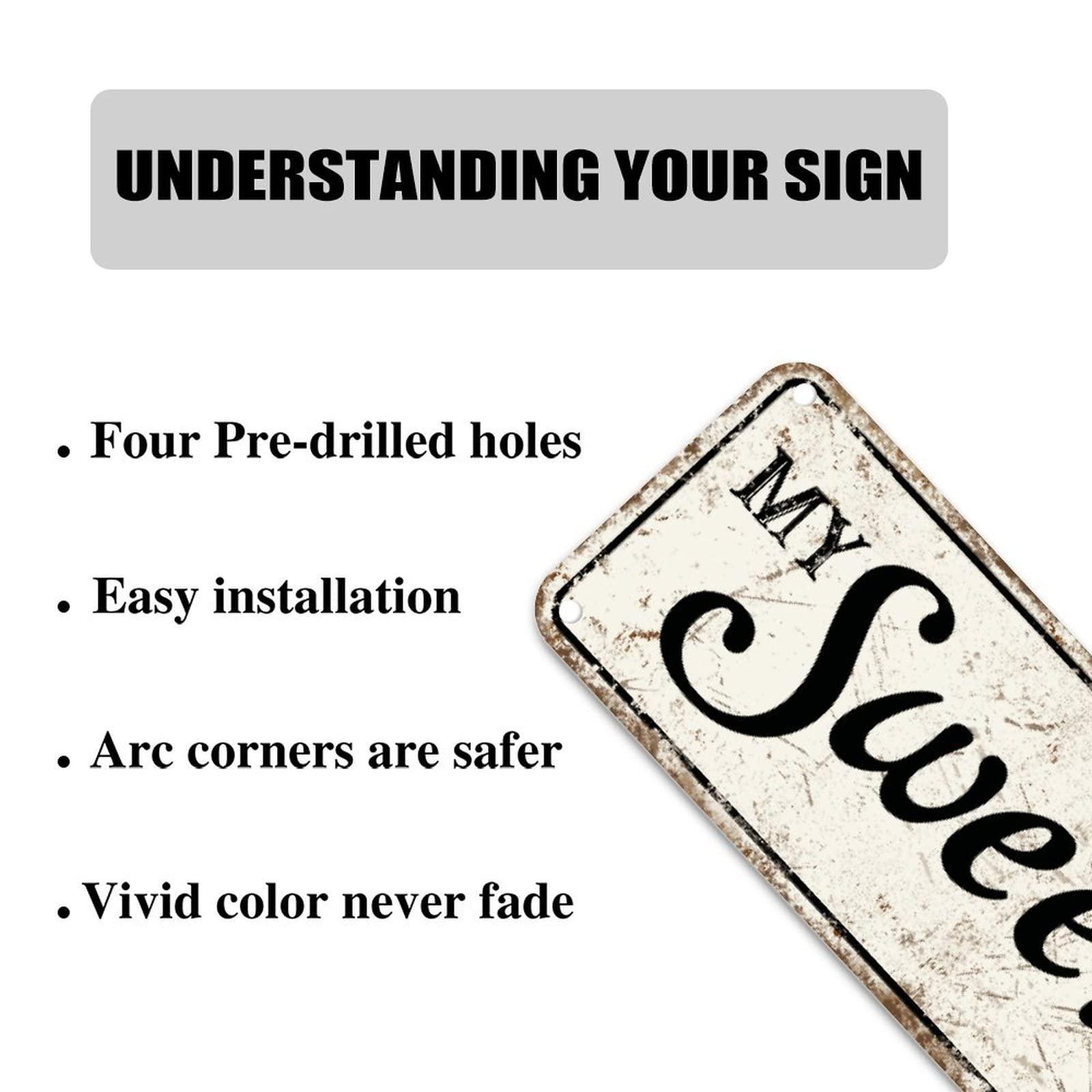 Bomehhjuli My Sweet Home Kansas Metal Sign Kansas State Metal Tin Sign 4x18in Weatherproof Farmhouse Wall Plaque Poster for Garage People Cave Shop Bar