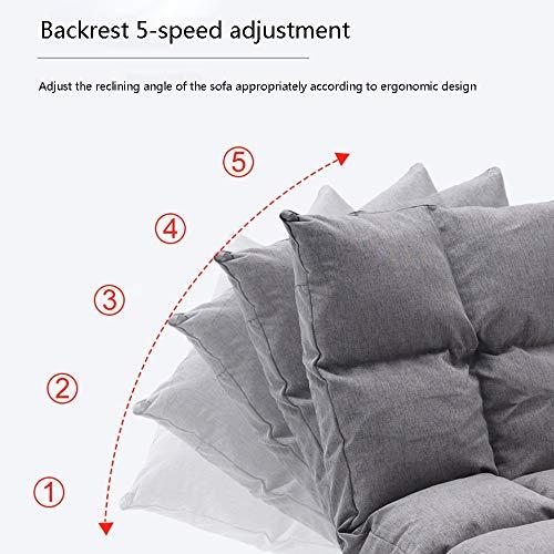 Bseack Floor Chair Foldable Single Floor Chair 5 Gears Freely Adjustable Lazy Sofa Removable and Washable Floor Cushion with Backrest Meditation Chair (Color : Dark Gray)