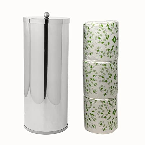 Huji [2023 Upgraded Version] HUJI Rust Resistant Stainless Steel Toilet Paper Roll Canister Holder w/Removable Base for Bathroom Storage (1 Pack, Toilet Paper Canister)