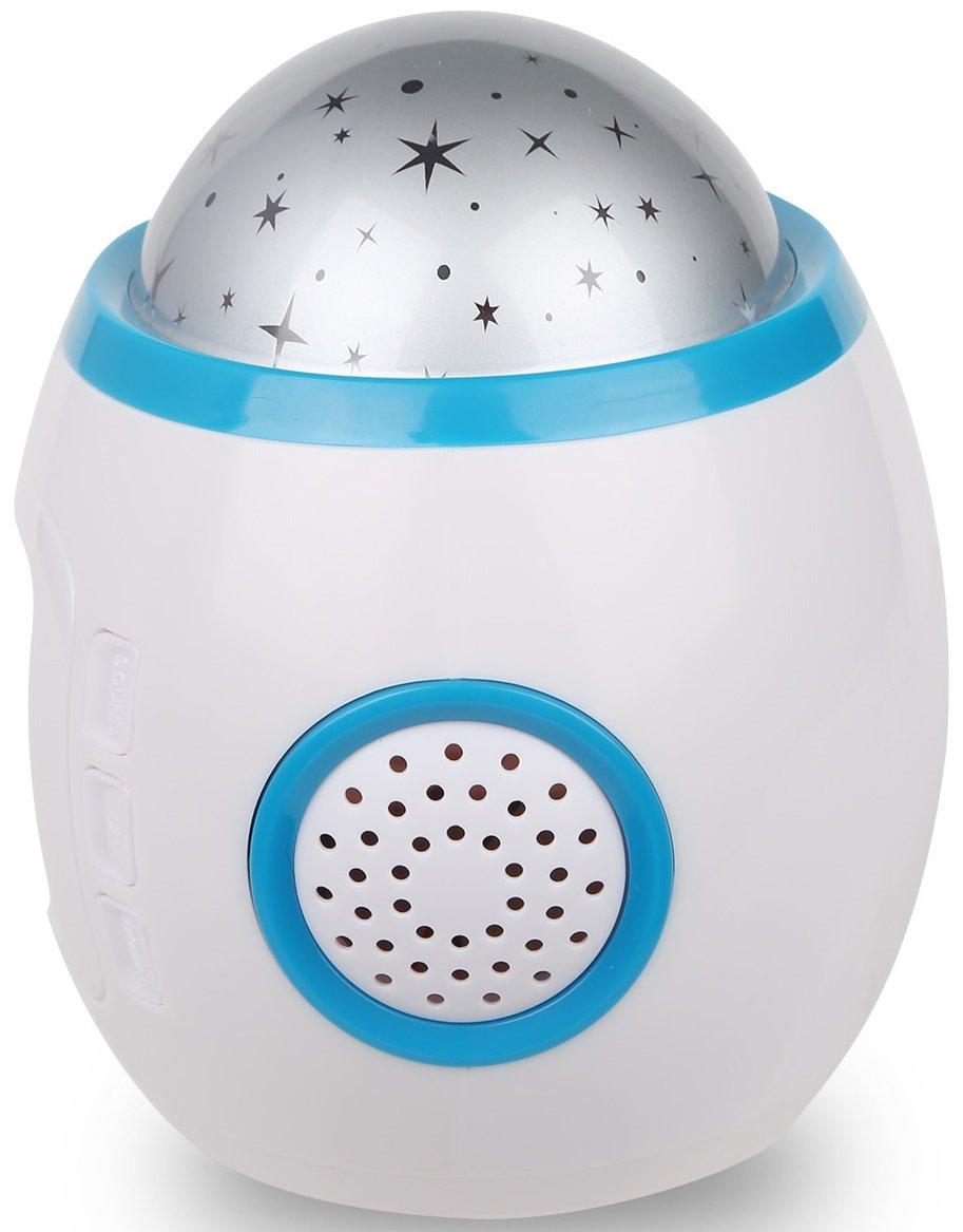 GPCT GPCT Starry Sky Projection LED Alarm Clock, Timer, & Music Player. Comes with 10 ringtones, Calender, & Thermometer. Displays Time in 12hr and 24hr time Modes - White