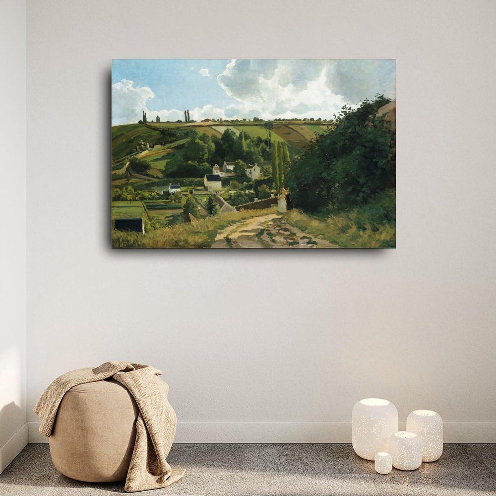 AAWWDF Jalais Hill at Pontoise by Camille Pissarro Poster Impressionist Wall Art Poster Canvas Painting Posters And Prints Wall Art for Living Room Bedroom Decor 24x16inch(60x40cm) Unframe-style