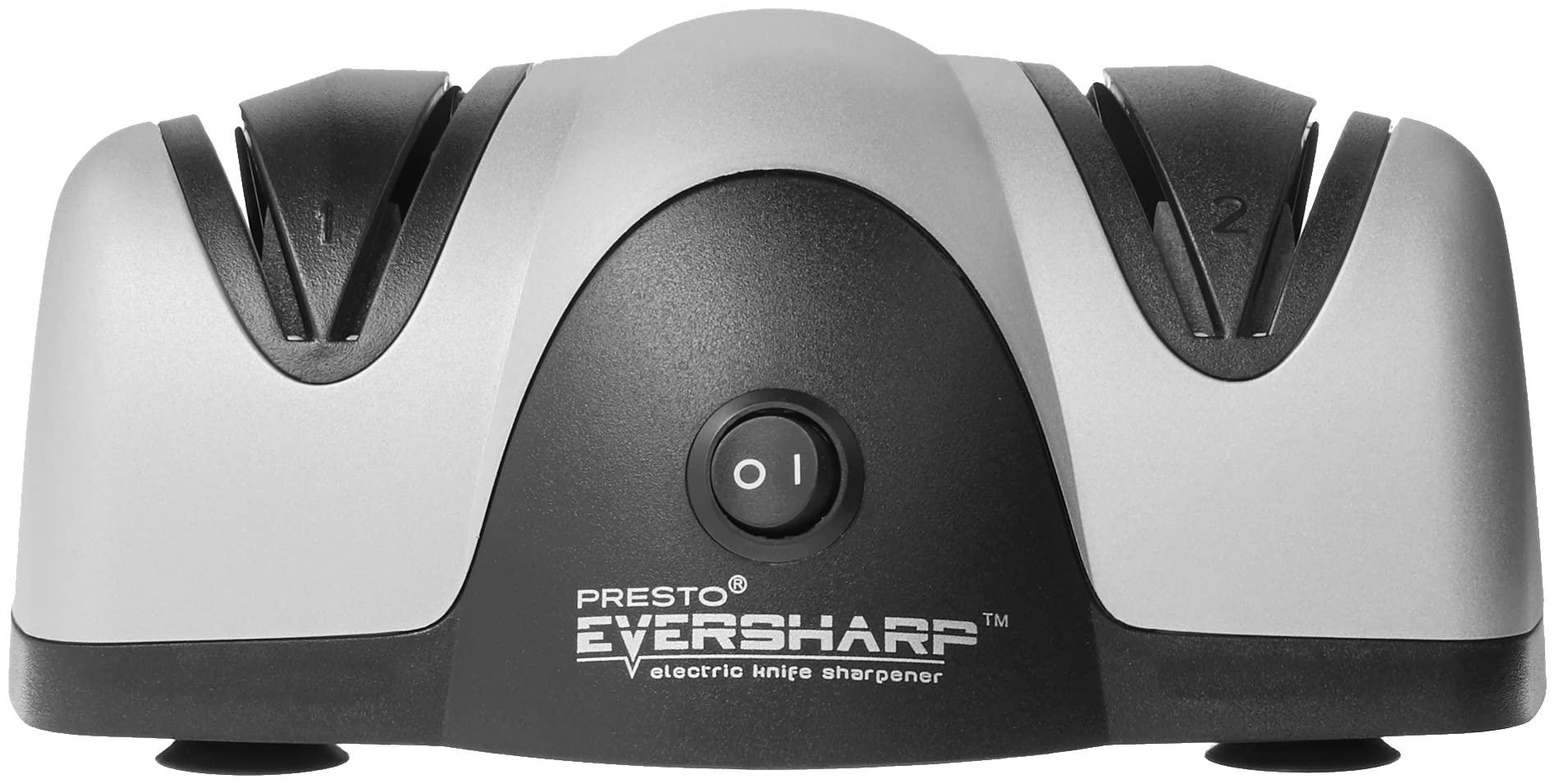 Presto Presto 08800 EverSharp Electric Knife Sharpener, 2-Stage System, Silver/Black