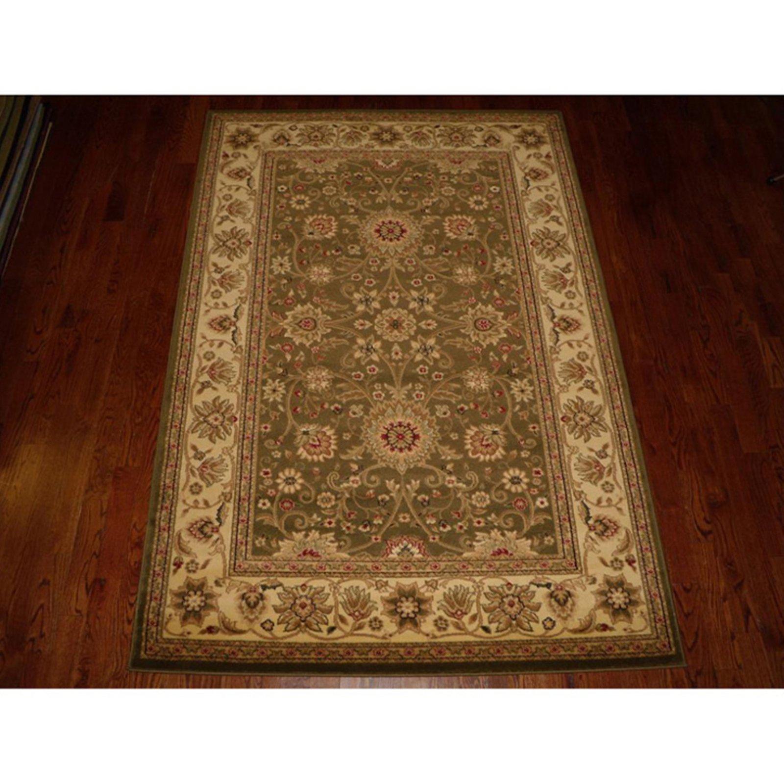 Safavieh SAFAVIEH Lyndhurst Collection 8' Square Sage / Ivory LNH212C Traditional Oriental Non-Shedding Living Room Bedroom Dining Home Office Area Rug