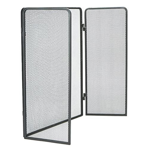 RsFiL Fire Screen/Spark Fire Guard Simple and Modern Fireplace Screen with Net Three Fold Household Simple Fireplace Decoration Partition Spark Guardrail Folding Fire Cover Fireguard