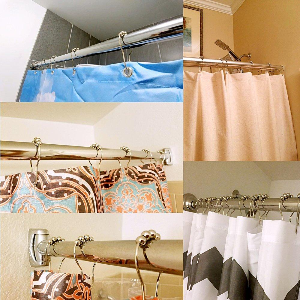 Uigos Uigos Shower Curtain Rings for Bathroom - Stainless Steel, Set of 12, Chrome