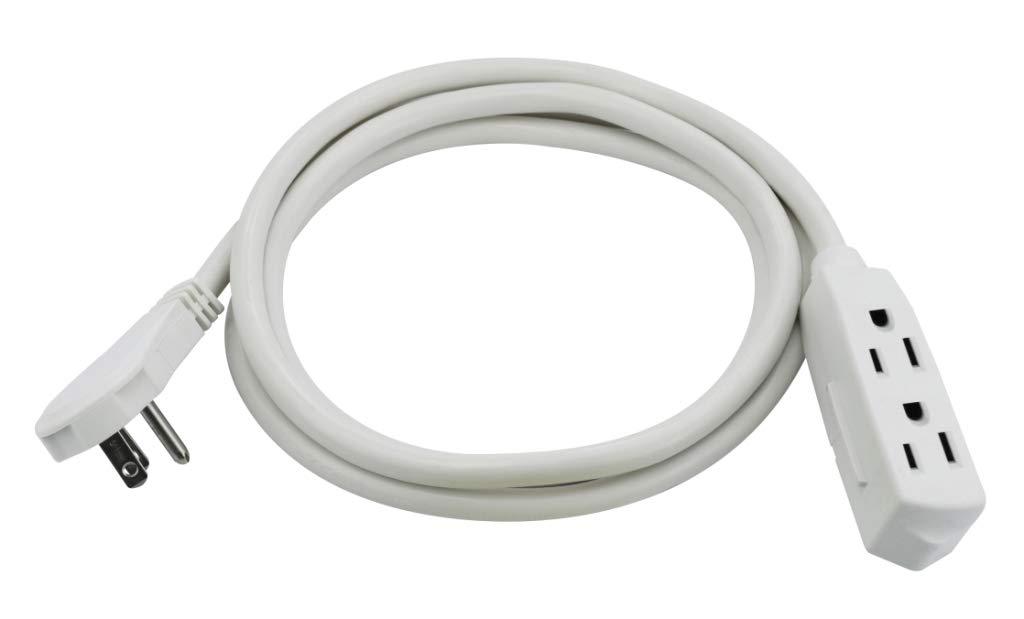 Prime Wire & Cable Prime Wire & Cable EC930706K 6-Foot 14/3 SJT 3-Outlet Office Cord, White