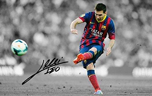 Kitbags & Lockers Signed Black Soccer \"The Free Kick\" Lionel Messi Barcelona Autographed Photo Photograph Picture Frame Gift SM