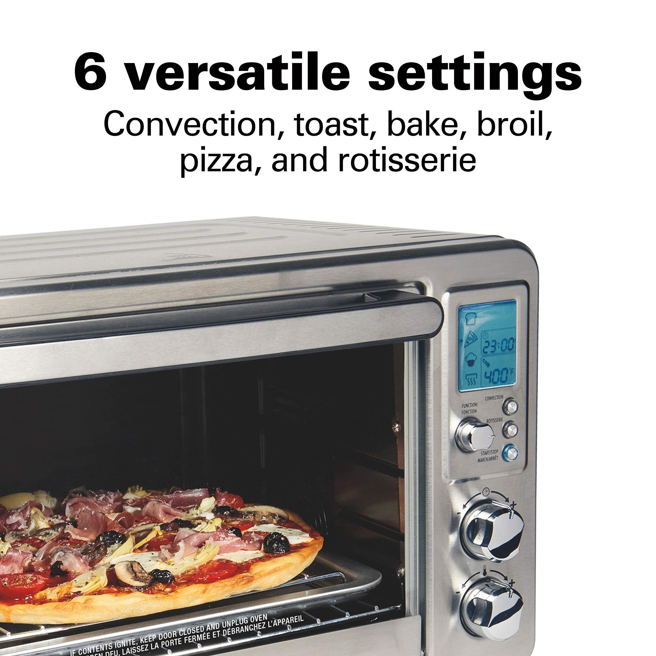 Hamilton Beach Hamilton Beach 31190C Digital Display Countertop Convection Toaster Oven with Rotisserie, Large 6-Slice, Stainless Steel