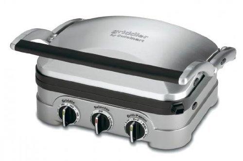 Cuisinart Cuisinart 5 In 1 Griddler with Panini Press, Full Grill and Half Grill/ Griddle Options, Includes Dishwasher Safe Removable Cooking Plates and Red/Green Indicator Lights