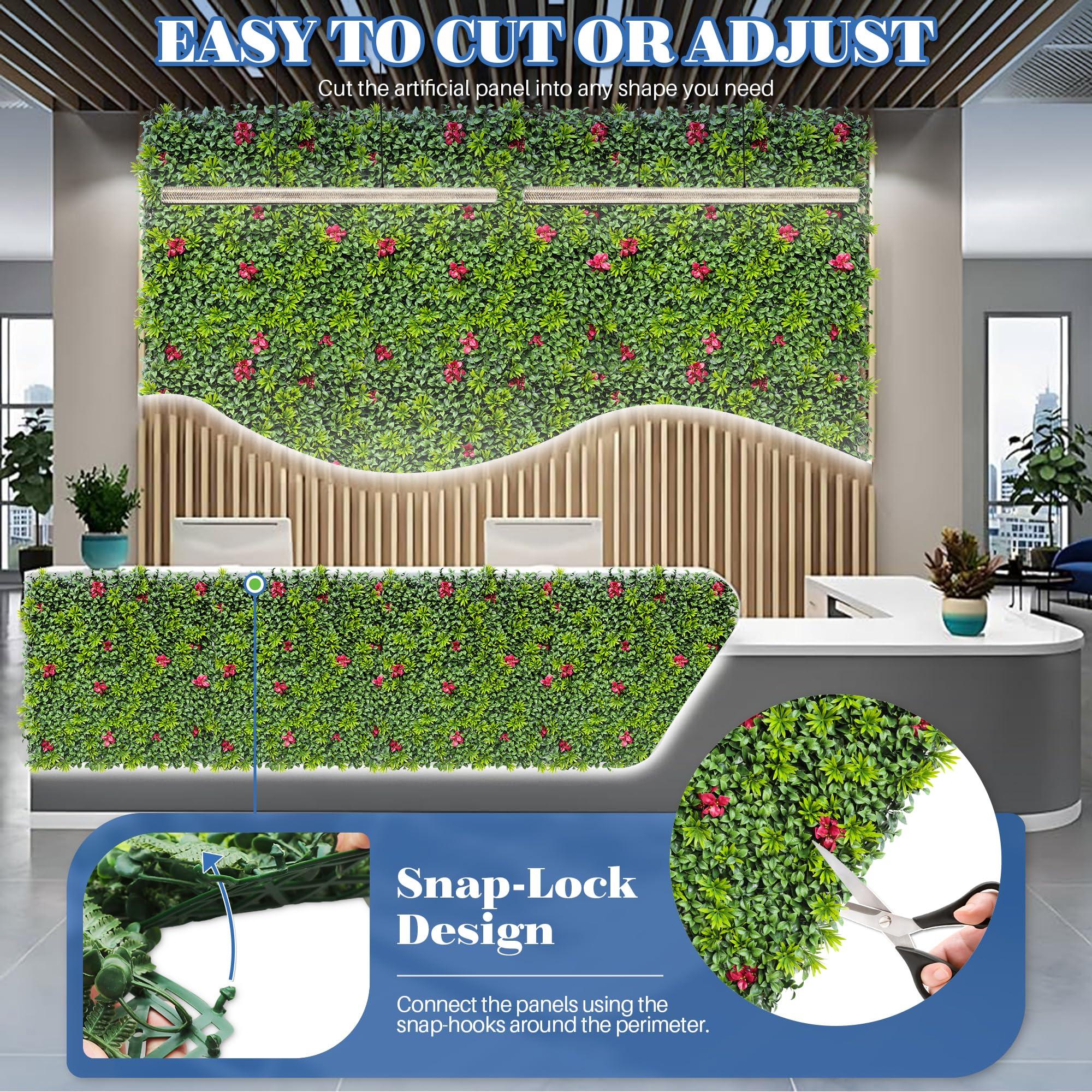 ECOOPTS ECOOPTS 40\"x40\" Faux Ivy Privacy Fence Screen Artificial Boxwood Panels Topiary Hedge Plants for Indoor Outdoor Decoration, 1 Mixed Leave, 23 Packs
