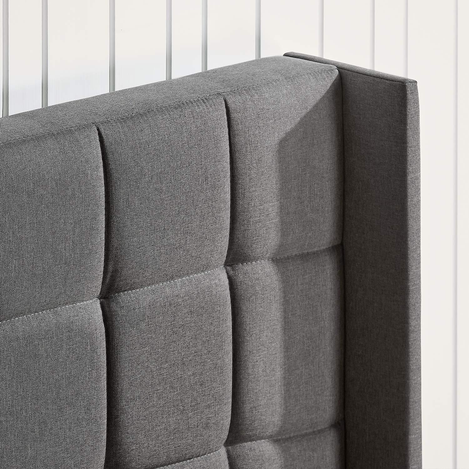 Zinus ZINUS Dori Upholstered Platform Bed Frame with Wingback Headboard, Mattress Foundation, Wood Slat Support, No Box Spring Needed, Easy Assembly, Queen