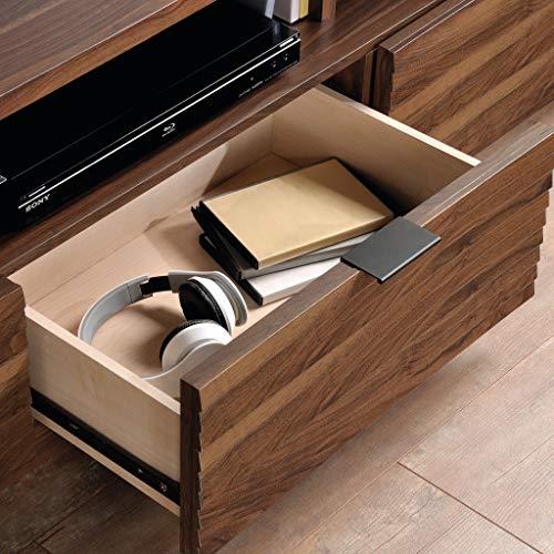 Sauder Sauder Harvey Park Modern Stand Media Console Credenza with Drawers and Storage Shelves, for TVs up to 70\", Grand Walnut