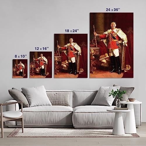 Turn Me Royal Turn Me Royal Custom Portrait from Your Photo, Funny Wall Art Gifts for Men, for Husband, for Father, Turn Him into Royalty (The King, 8" x 10")