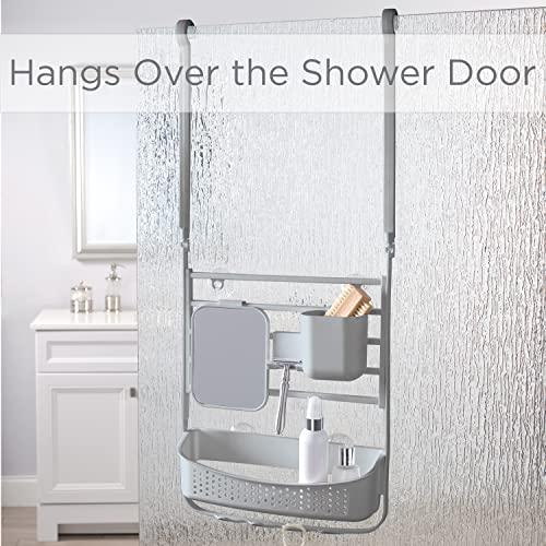 Bath Bliss Bath Bliss Deluxe Flex Adjustable Shower Caddy | 2 Hanging Options | Customizable Accessories | Bathroom Storage | Grey