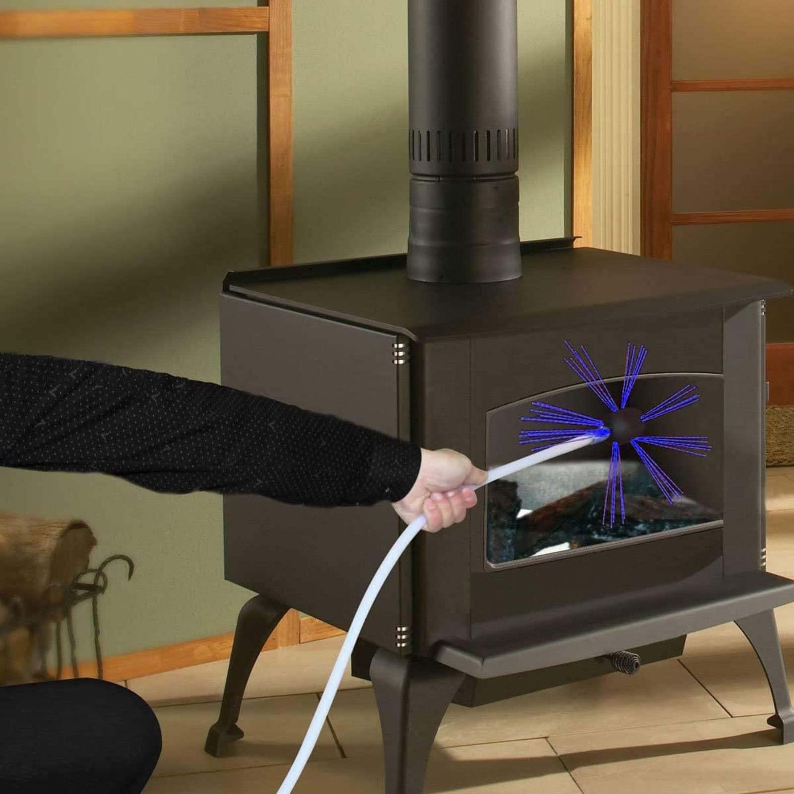 LANGFENG chimney sweep kit Professional Chimney Pipe Sweep Cleaning Sweeping Tool Kits Chimney Cleaning Kit, Drill Powered Rotary Chimney Brush DIY Set With Nylon Flexible Rods ( Color : Blue , Size : 6 m )