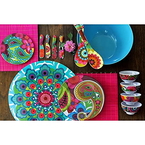 French Bull French Bull Lazy Susan Round Rotating Melamine Kitchen Pantry Cabinet Tableware Organizer-Platter, Turntable, Serving, 15-inch, Raj