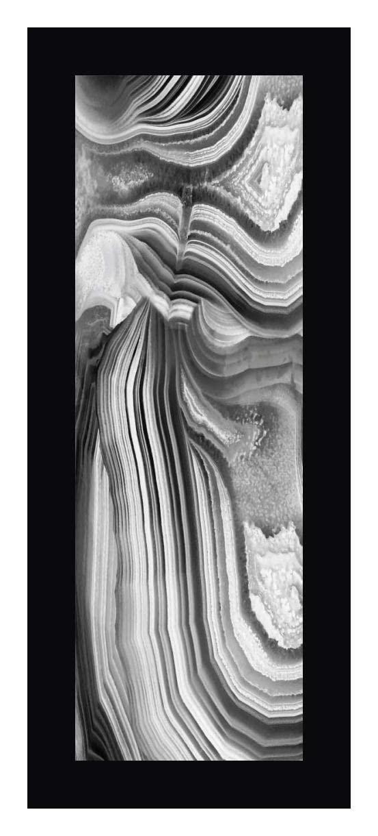 Canvas Art USA Agate Panel Grey II by Danielle Carson - 14\" x 36\" Framed Canvas Art Print - Black Frame - Ready to Hang