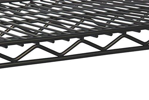 Omega Products Corporation Omega 4 Tier Shelving Unit Heavy Duty NSF Wire Shelf Metal Large Storage Shelves Adjustable, Commercial Grade Steel Utility Layer Shelf Rack Storage,12L x 36W x 80H Inch Black