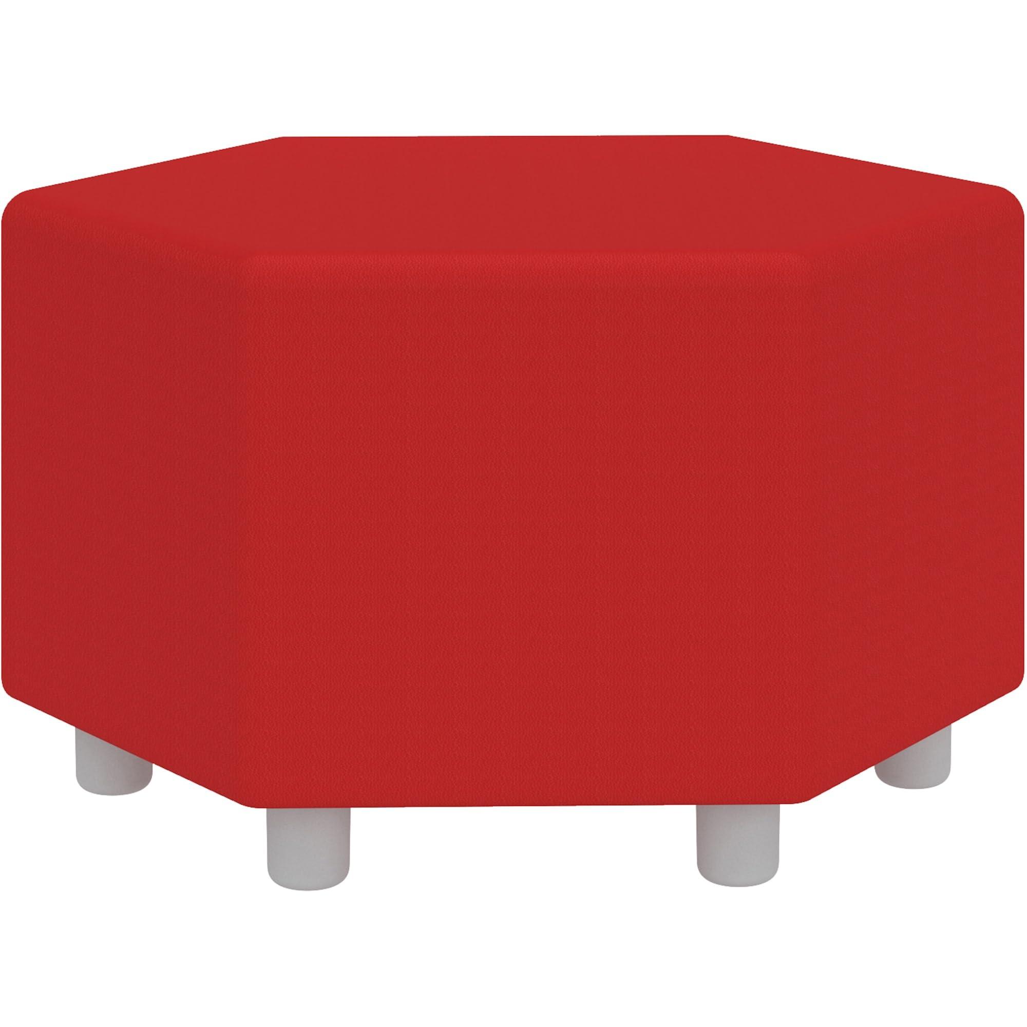 Safco Safco Products Learn 30 Hexagon Vinyl Ottoman for Home Use, Classroom Seating, Kids Room, Game Room (Red Vinyl)