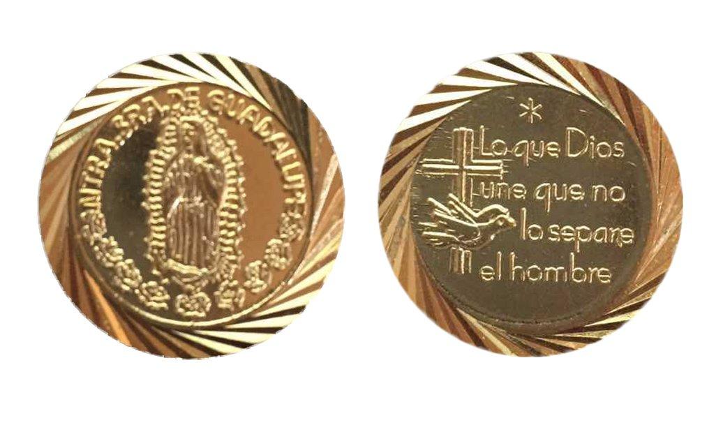 San Rafael Arcangel San Rafael Arcangel Arras de Boda - Wedding Ceremony Unity Coins - Hand Made Arras Wedding Coins. Arras de Matrimonio Catholic Wedding Unity Coins with a Miniature Chest Box -