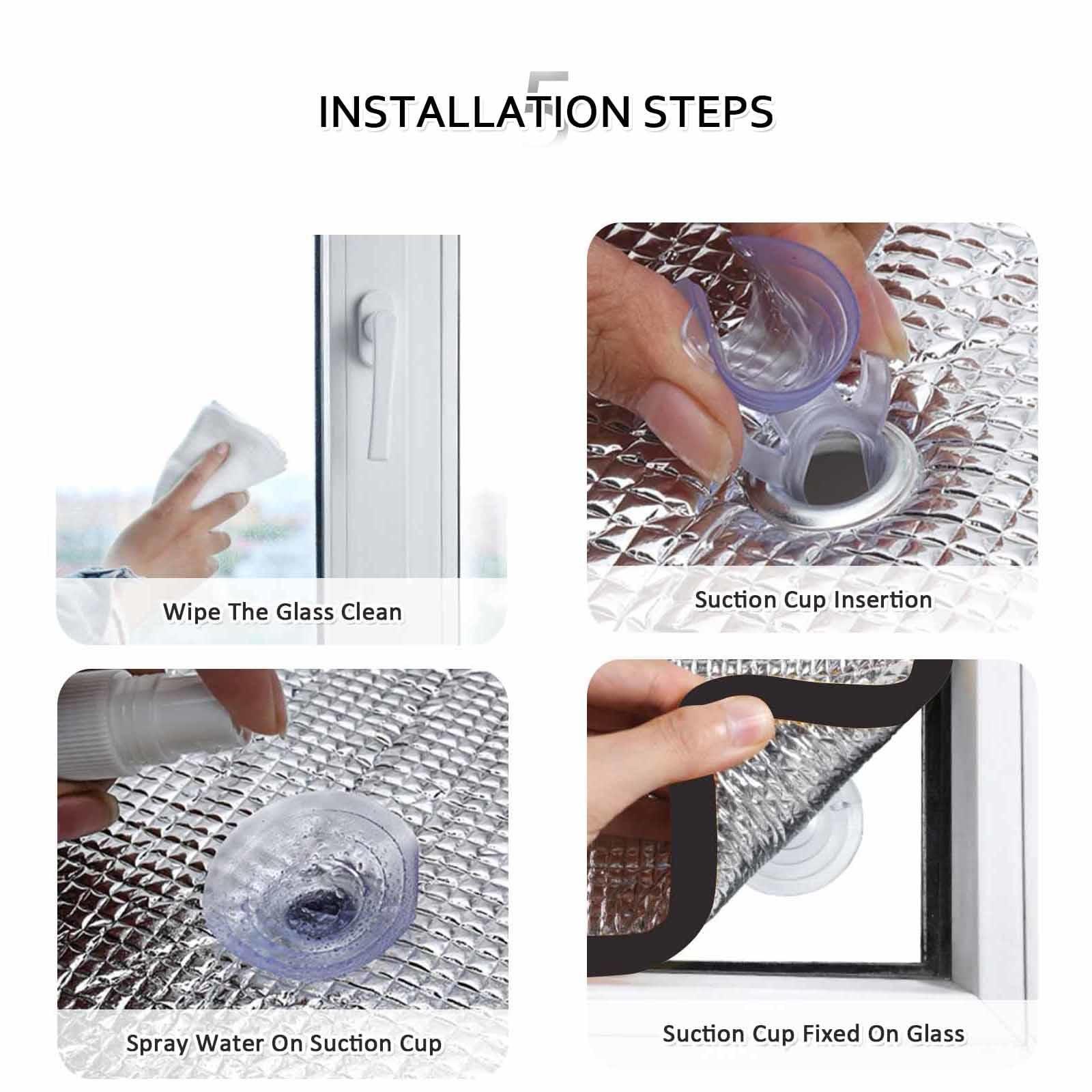 DZHTUF Reusable Aluminised Film, Glass Cooling Film, Anti-Glare Insulating Window Film, Soundproof Curtains, Privacy Sun Protection Window Sticker, for Office, Garage,WxH-70x70cm/28x28in