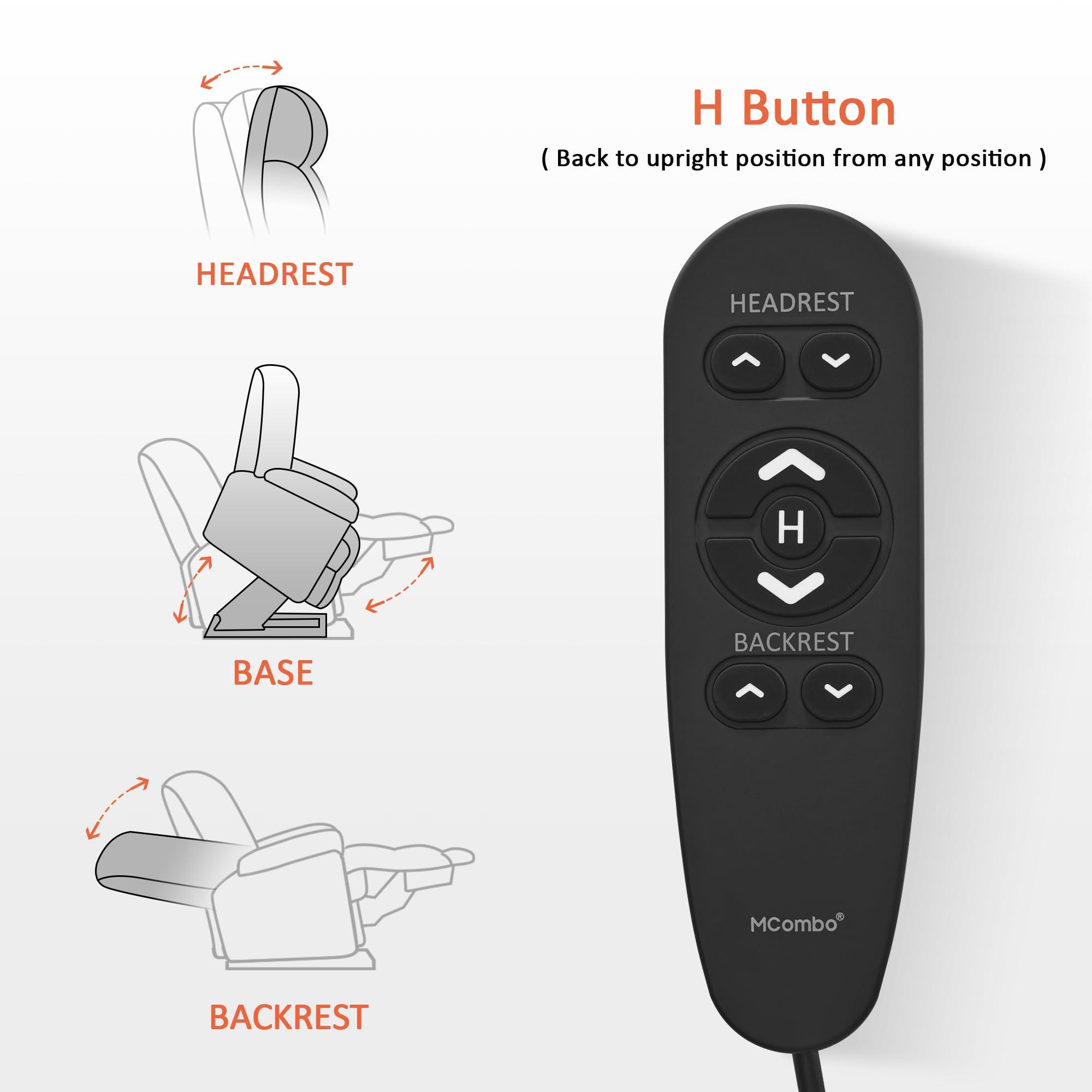 MCombo MCombo 380lbs Oversized Dual Motor Lay Flat Power Lift Recliner Chair with Infinite Position, for Heights 5'9''-6'7" Big and Tall People, Adjustable headrest, Faux Leather R7177 (Cream White)