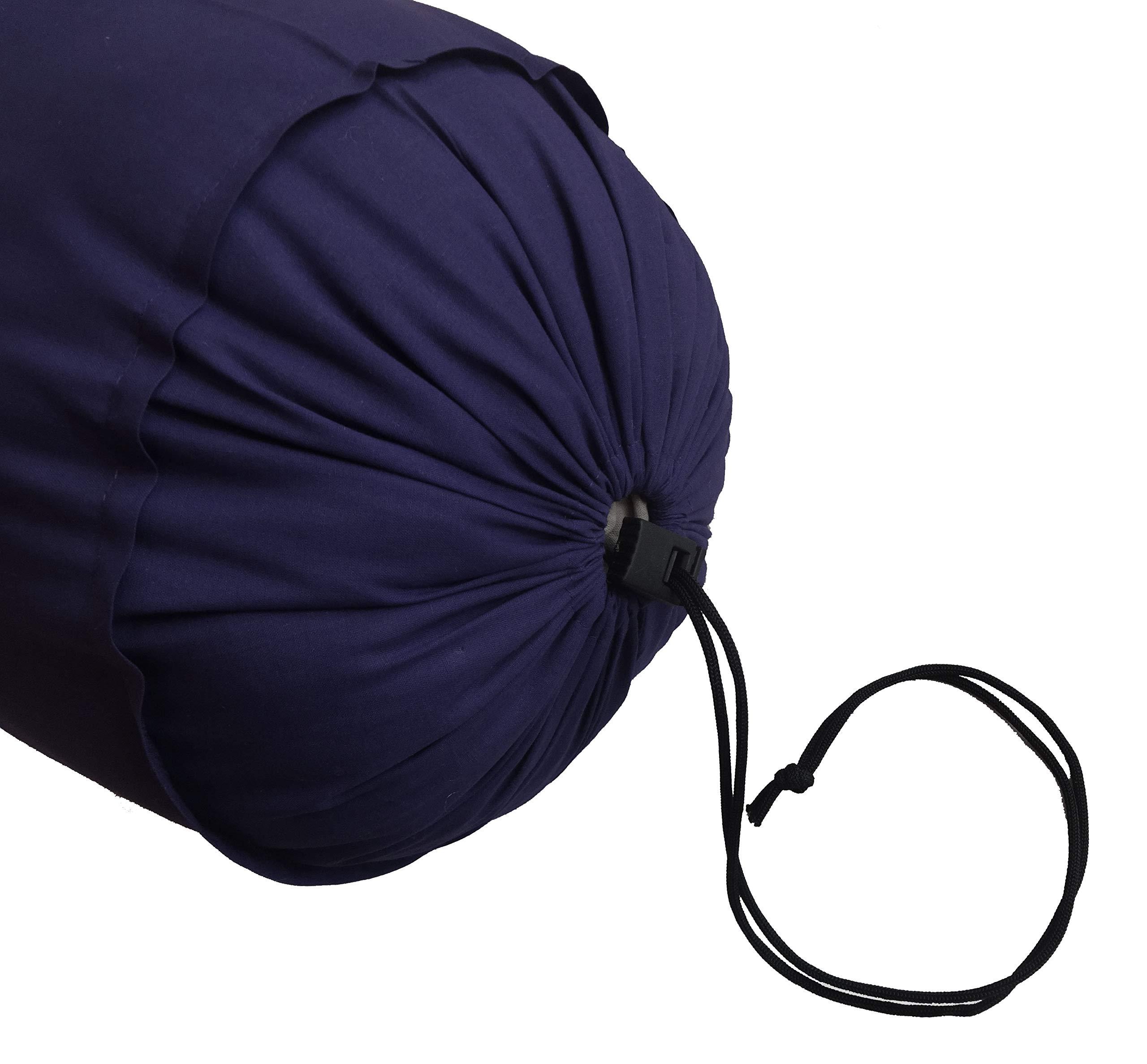 Saffron Navy Blue Bolster Pillowcase - Neck Roll Round Bolster Cover for Bed Sofa Chair Couch Lounge Cotton 6\" Diameter x 34\" Long (15 cm Diameter x 86 cm Long) Removable Cover