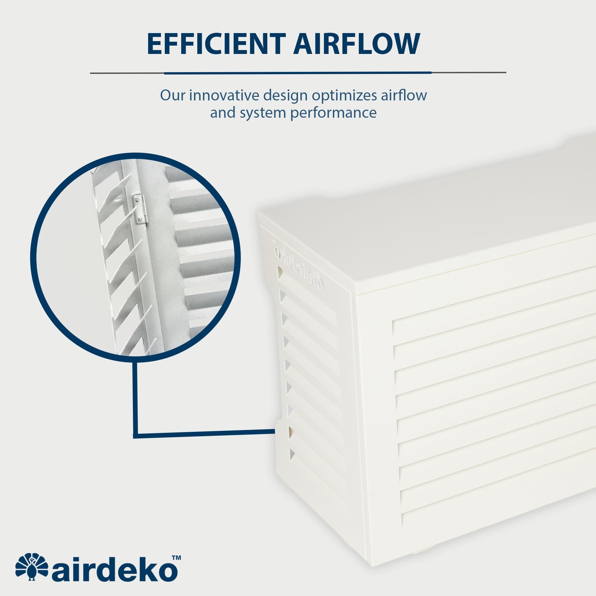 airdeko Airdeko's Mini Split AC Cover for Outside Units Sturdy Aluminum, Optimal Performance & Protection of Mini Split System Outdoor Condenser Compatible with Airdeko's Anti-Theft System (White, Small)