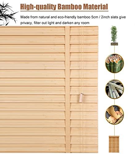 HWF 140cm/120cm/100cm/80cm/ 60cm Wide Wooden Venetian Blinds, 50mm Slats Window Horizontal Blinds Shades for Home/Office, Waterproof Blackout Blinds (Size : 100x160cm(39.4"x63.0"))