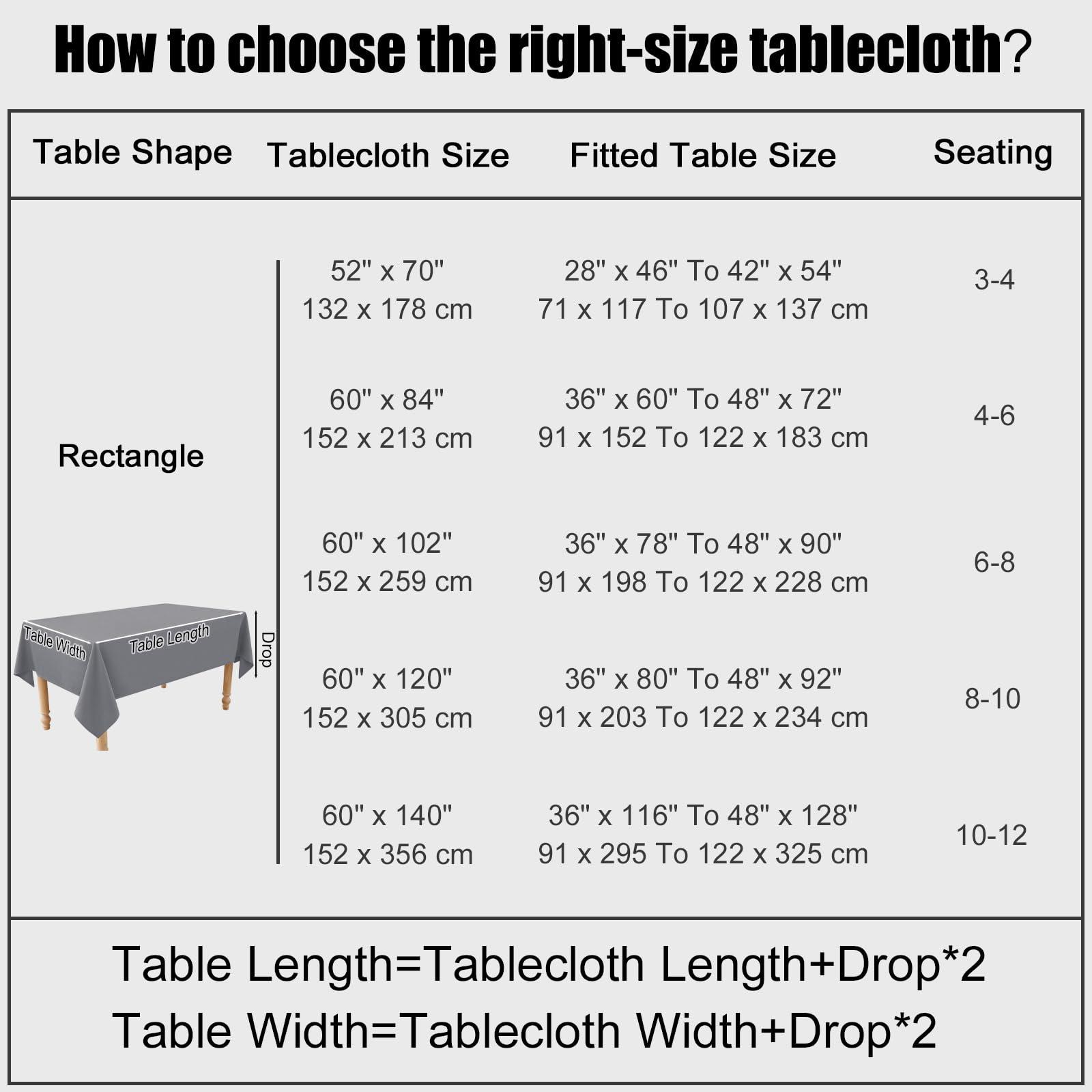 Smiry Smiry Rectangle Table Cloth Linen Textured, Waterproof Spillproof Anti-Wrinkle Burlap Tablecloth, Washable Decorative Fabric Table Cover for Dining, Party, Banquet, 60 x 84 Inch, Grey