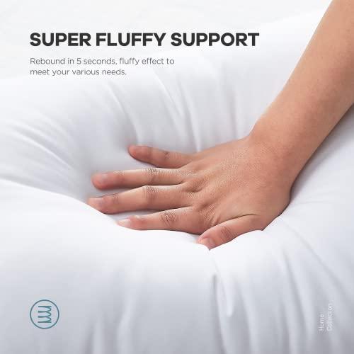 Acanva Acanva Throw Pillow Inserts, Euro Sham Form Stuffer with Premium Polyester Micro Fiber, Decorative for Bed, Couch and Sofa, White, 4 Count (Pack of 1)