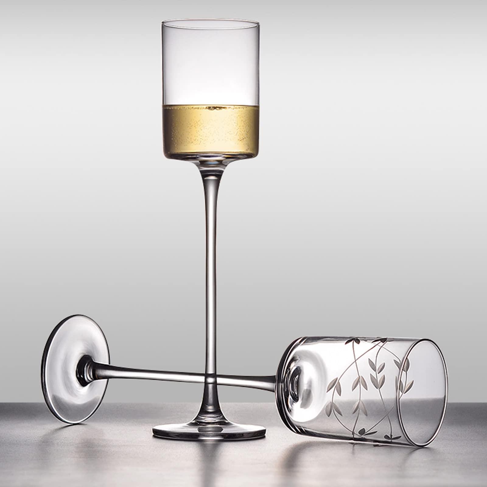 GLigeT Champagne Flutes 2 pcs Crystal Glass Champagne Glasses Light and Transparent Creative Cocktail Glasses Vintage Sparkling Glasses 120ml Tall Champagne Flute Champagne Glasses (Color : A)