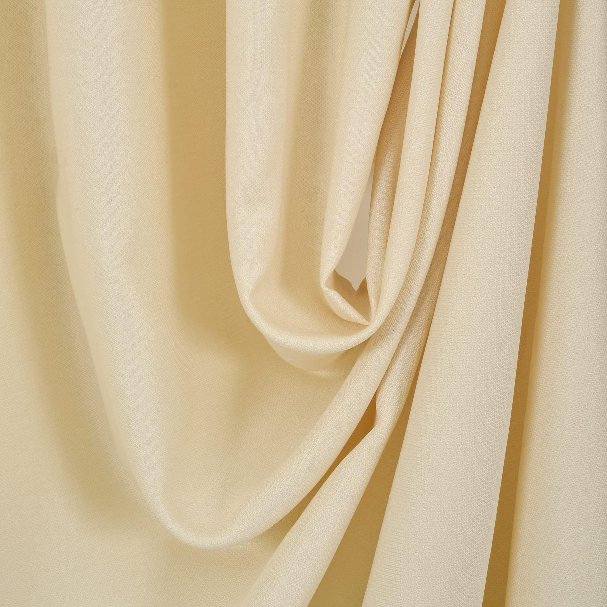 CASANEMA CASANEMA Home Decor Curtains Extra Long Luxury Colors Linen Look Made in Turkey Hanging Back Tab (1 Panel) Home Decor - Cream (52" W x 156" L)