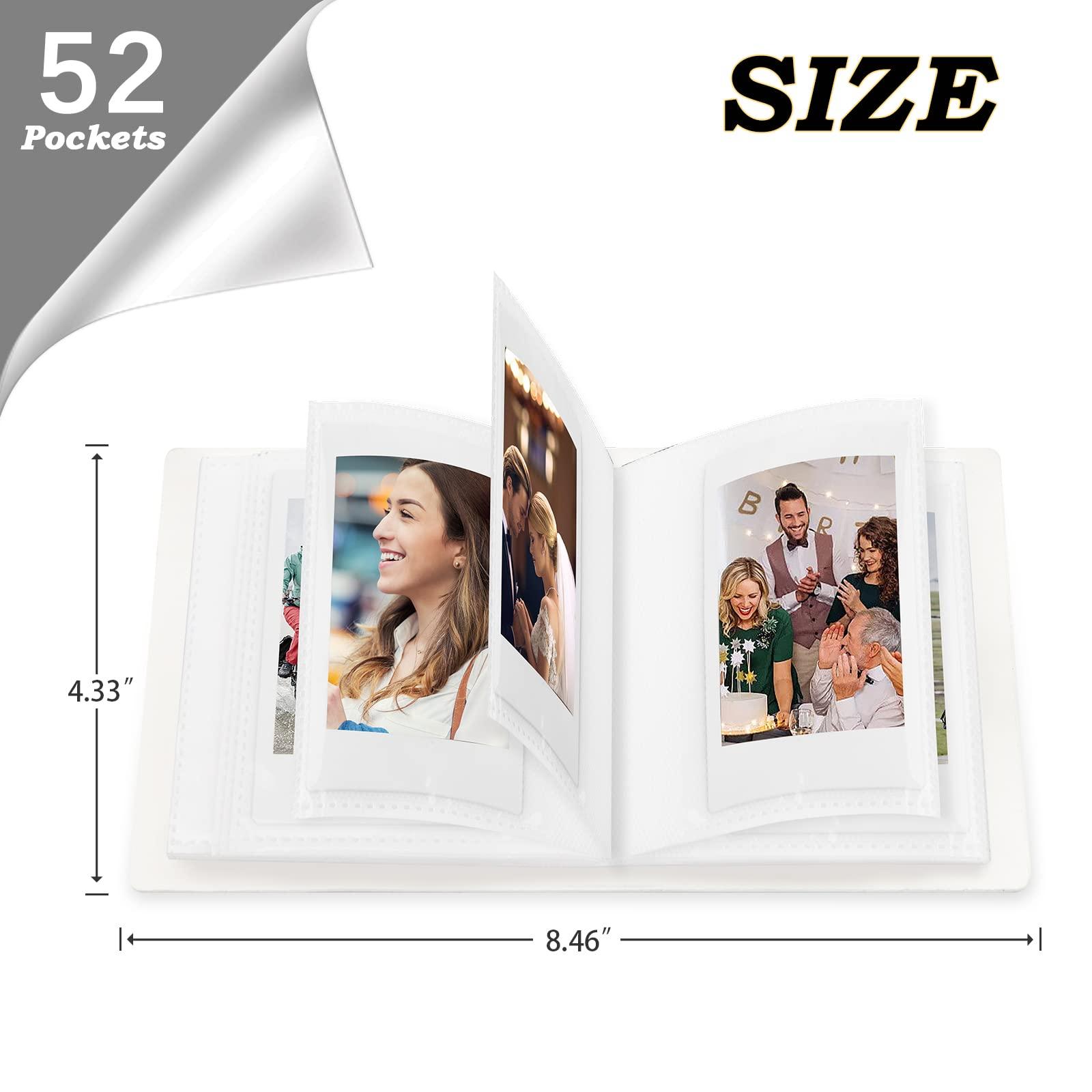 Ruibytree 52 Pockets Mini Photo Album for Fujifilm Instax Mini Instant Film, Polaroid Snap, Z2300, SocialMatic Instant Cameras & Zip Instant Printer (White, 1Pack)