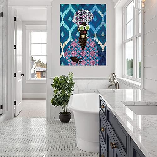 Fine Art Canvas Fine Art Canvas Modern Turban Queen Canvas Wall Decor by Artist Nikki Chu for Living Room, Bedroom, Bathroom, Kitchen, Office, Bar, Dining & Guest Room - Ready to Hang - 35 in x 46 in