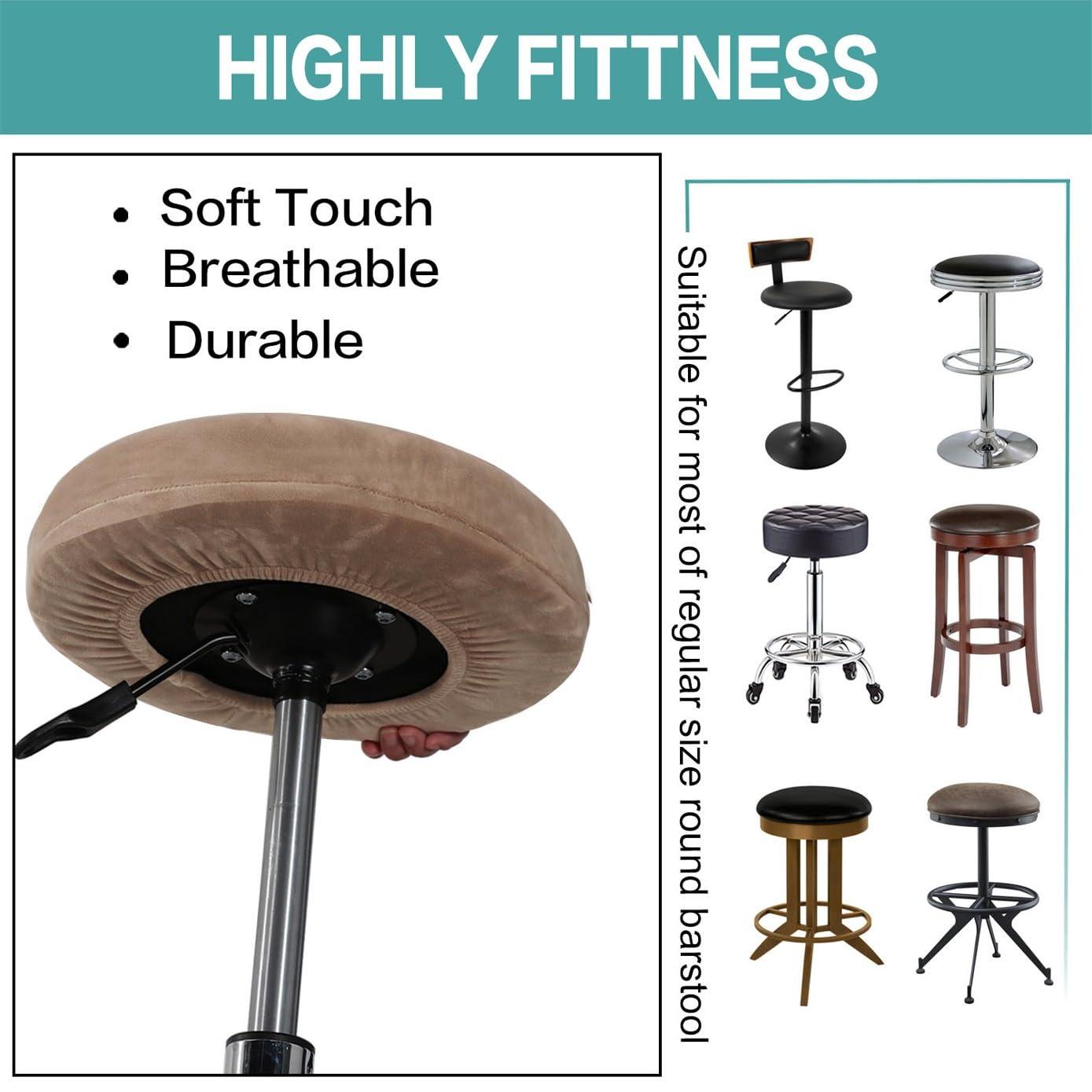 ATLION ATLION 2 pcs Bar Stool Covers Round Stool Cushion Covers Barstool Covers Stool Chair Covers for Kitchen Living Room Decor(C,16-18inch)