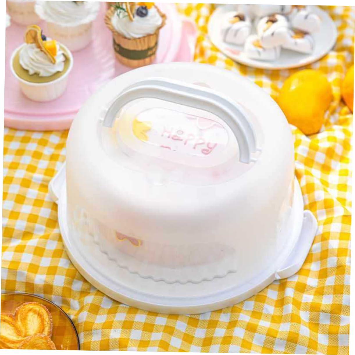 KITANDOVE KITANDOVE Handheld Cake Carrier Box 10 inch Birthday Cake Storage Box Reusable Cake Box