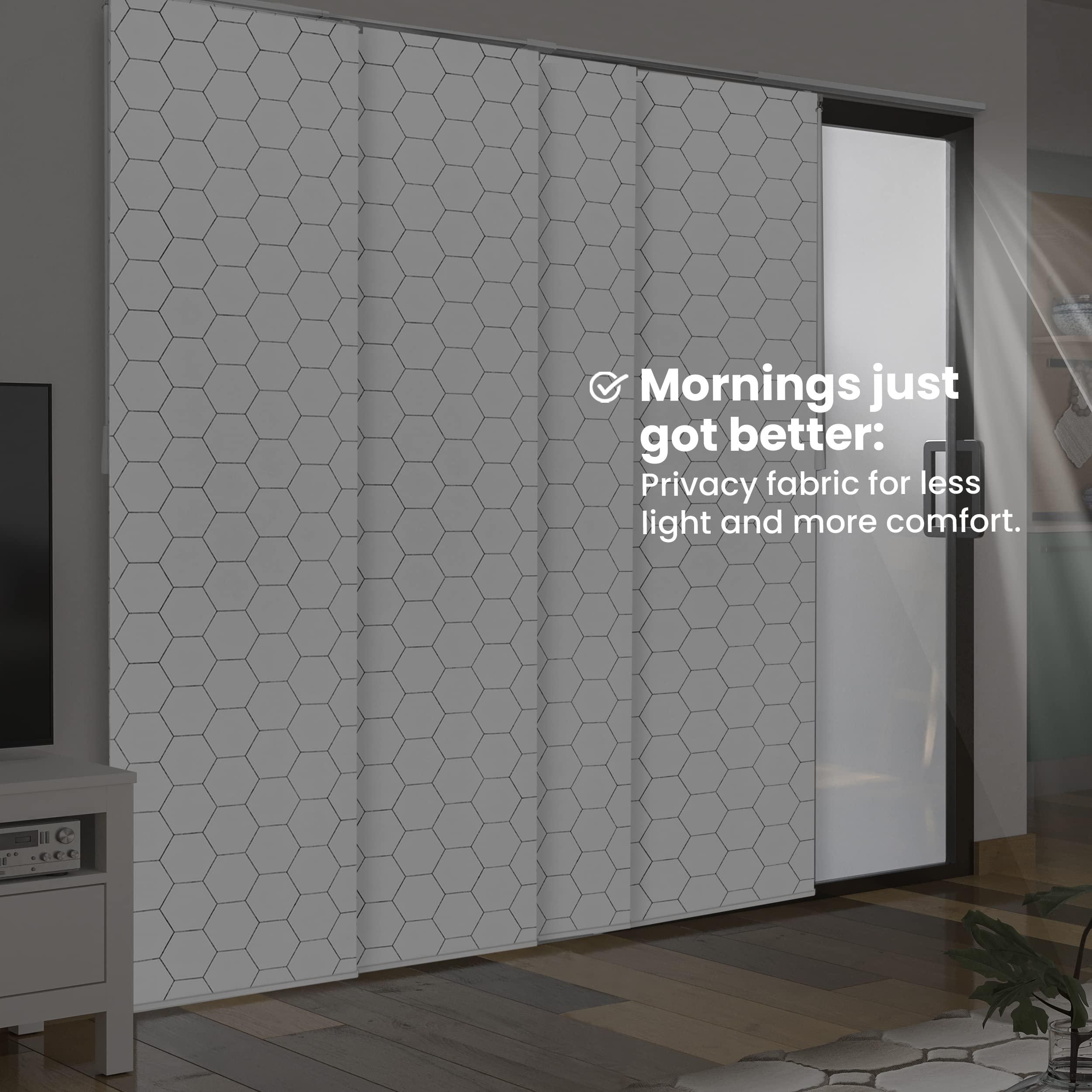 CHICOLOGY CHICOLOGY Sliding Door Blinds, Blinds for Sliding Glass Doors, Sliding Glass Door Blinds, Vertical Blinds for Patio Doors, Room Divider, Hexagon, W:46-86 x H: 0-96 inch