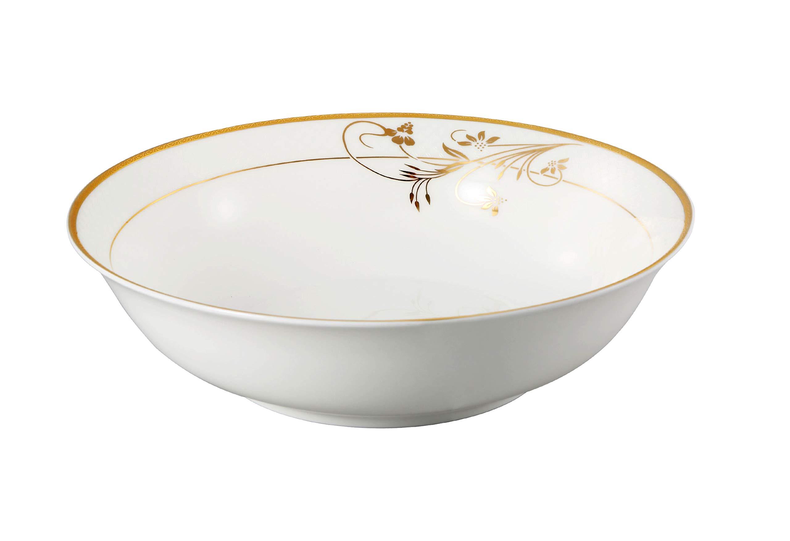 Lorren Home Trends Lorren Home Trends La Luna Bone China 57-Piece 24K Gold Floral Design Dinnerware Set, Service for 8