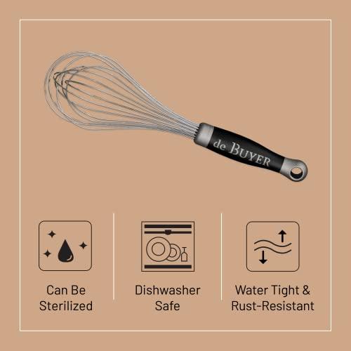 De Buyer de Buyer GOMA Universal Whisk - 11.75” - Ideal for Commercial & Home Kitchens - Designed for Heavy, Frequent Use - Ergonomic & No-Slip Grip - Dishwasher Safe