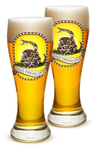 Erazor Bits Erazor Bits Pilsner US Marine Corps Gifts for Men or Women Dont Tread on Me Beer Glassware USMC Barware Glasses Set of 4 (23 Oz)