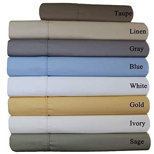 Royal Tradition Royal Tradition Solid 650-Thread-Count, Cotton-Blend Full 4PC Bed Sheets Set, White