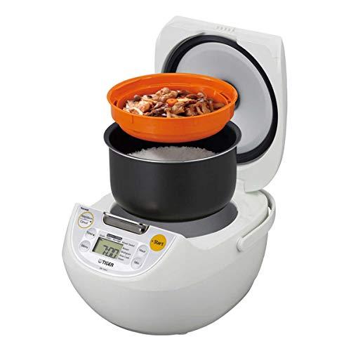 Tiger Tiger Japan Made Synchro-Cooking 5.5-Cup Micom Rice Cooker and Warmer with 10 Cooking Menu Settings, Stainless Steel Non-Stick Inner Pot and Tacook Cooking Plate, Lets you Cook Rice and Main Dish at the Same Time