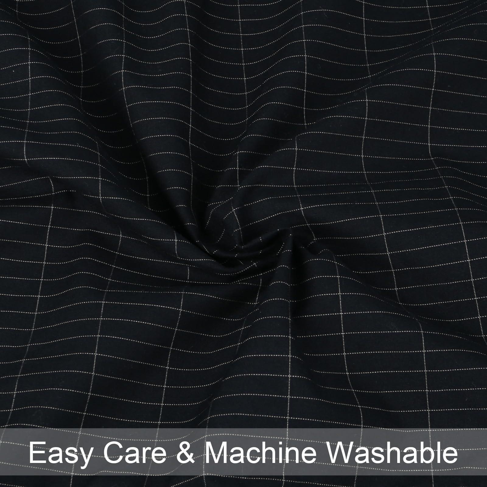 ConBlom Grounding Fitted Sheet with Grounding Cord, Earthing Bed Sheets, 5% Silver Fiber & 95% Cotton Fiber, Conductive Earthing Bed Sheet for Better Sleep (Black, California King)