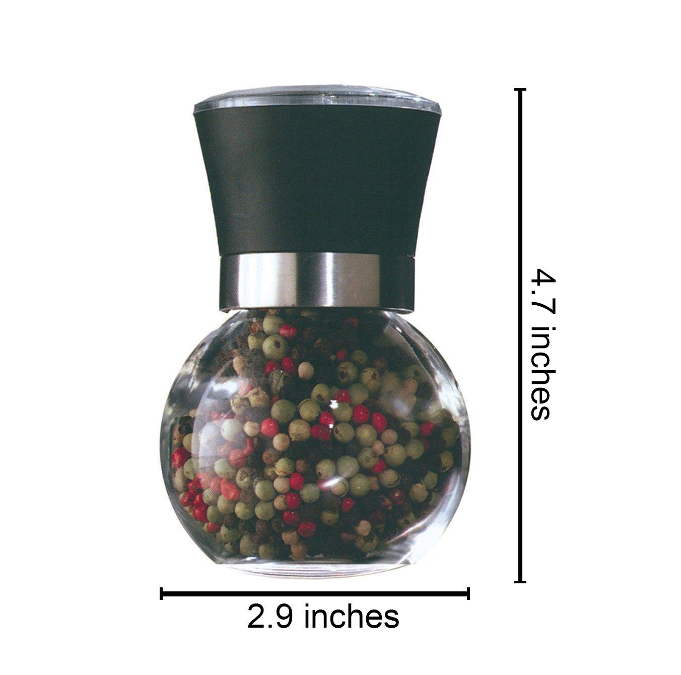Cuisinox Cuisinox Premium Salt and Pepper Mill and Spice Grinder with Ceramic Mechanism, 4" x 5", Black
