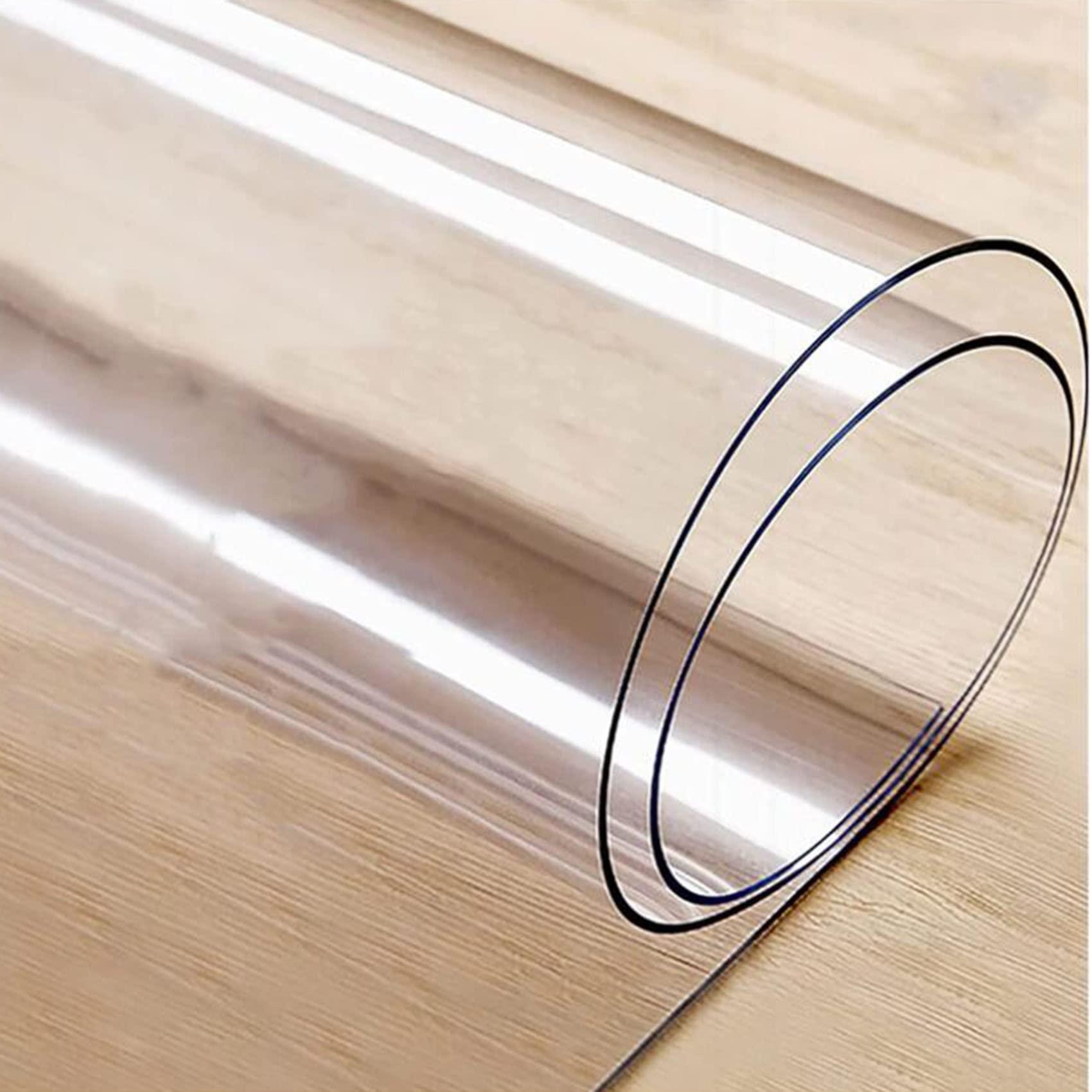 KIZMIQ Runner Rugs Clear Vinyl Plastic Floor Protector 1.5mm Runner Rug Heavy Duty Clear Carpet/Runner Waterproof Protector/Plastic Table Cover - Multipurpose Rectangular Vinyl Roll, Anti-Oxidation,60/90/100